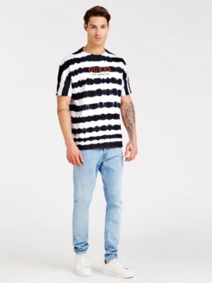 guess stripe motif t shirt