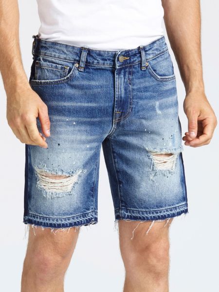 Short En Jean Avec Abrasions