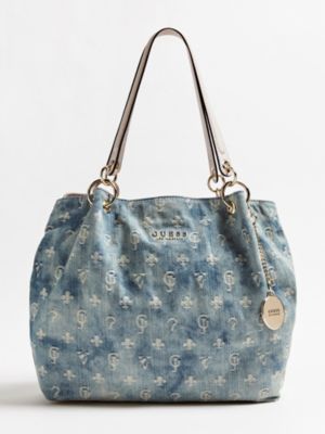 guess blue jean purse