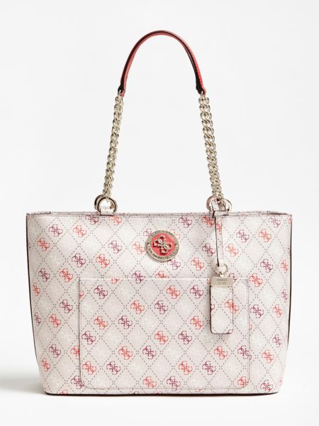 Guess Landon Logo All Over Shopper Tas guess kopen in de aanbieding