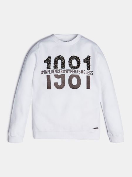 Guess Sweater Met Print En Studs guess kopen in de aanbieding