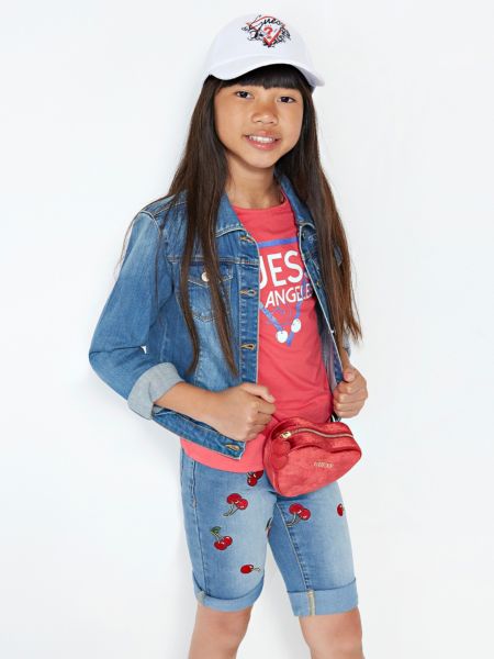 Guess Short Denim Borduursels Kersen guess kopen in de aanbieding