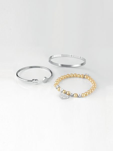 Guess Boxset Armbanden Beige En Zilver guess kopen in de aanbieding