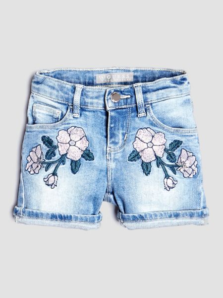 Guess Denimshort Met Geborduurde Bloemen guess kopen in de aanbieding