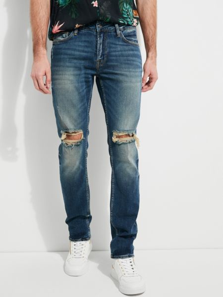 Guess Denim Met Scheuren guess kopen in de aanbieding