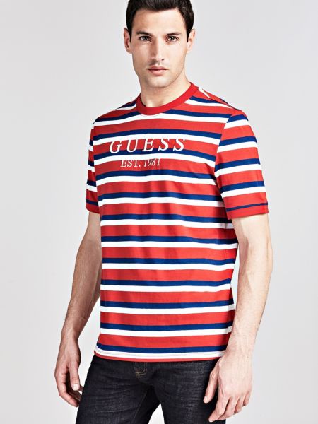 Guess T Shirt Strepenpatroon Logo guess kopen in de aanbieding