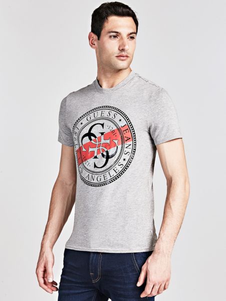 Guess T Shirt Met 4G Logo Op De Voorkant guess kopen in de aanbieding