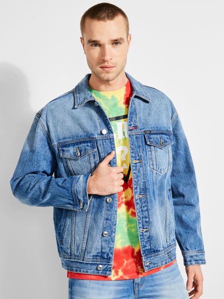 Guess Klassiek Jbalvin Denimjack Met Print guess kopen in de aanbieding