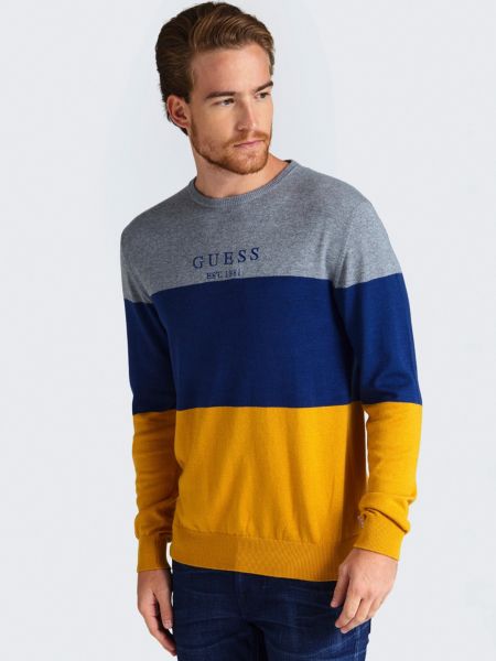 Guess Trui Logo Color Block Print guess kopen in de aanbieding