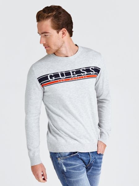 Guess Trui Print Met Logo Voorkant guess kopen in de aanbieding