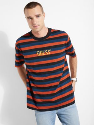 guess logo striped shirt