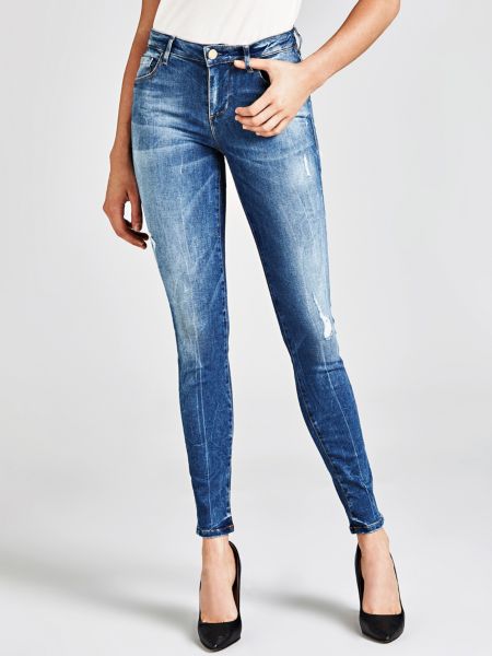 Guess Skinny Jeans Met Slijtplekken guess kopen in de aanbieding