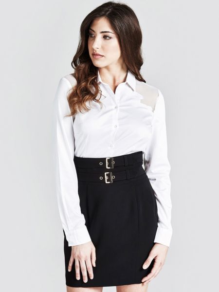 Guess Klassieke Blouse Met Transparante Delen guess kopen in de aanbieding