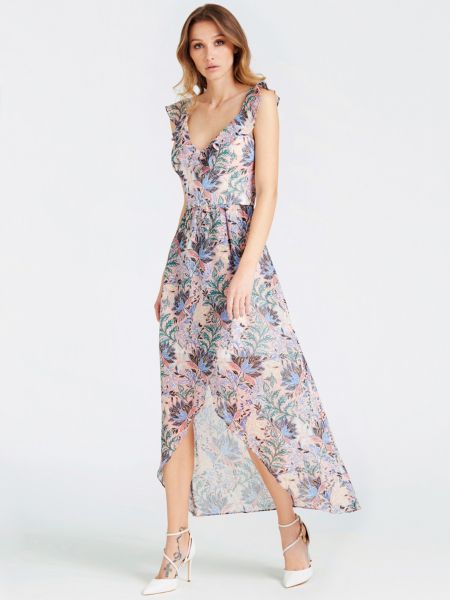 Guess Lange Jurk Met Ruches guess kopen in de aanbieding