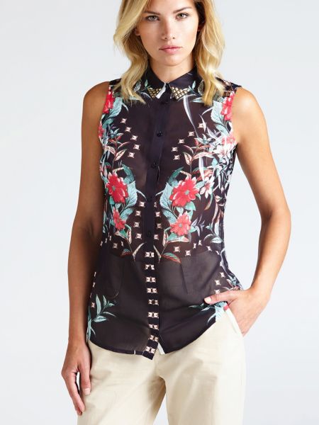 Guess Blouse Metalen Applicaties guess kopen in de aanbieding