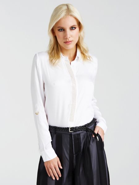 Guess Blouse In Viscose Metalen Details guess kopen in de aanbieding