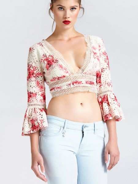 Guess Blouse Detail Borduursels guess kopen in de aanbieding