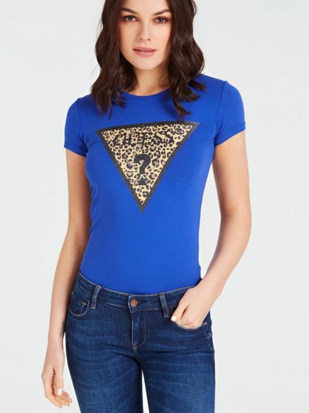 Guess T Shirt Met Dierenprintlogo guess kopen in de aanbieding