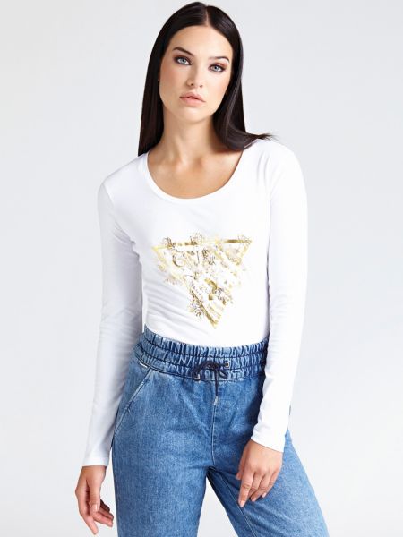 Guess T Shirt Lange Mouwen Logoprint guess kopen in de aanbieding