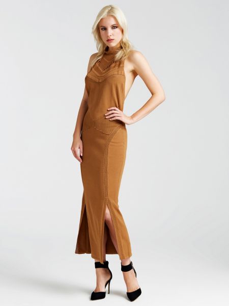 Guess Lange Jurk Detail Bewerking guess kopen in de aanbieding