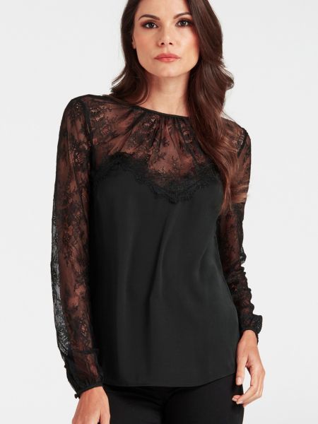 Guess Blouse Soepelvallende Stof Kant guess kopen in de aanbieding