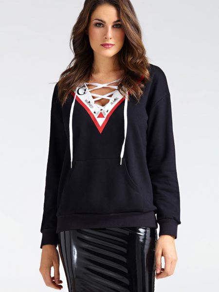 Guess Sweater Capuchon Driehoek Logo guess kopen in de aanbieding
